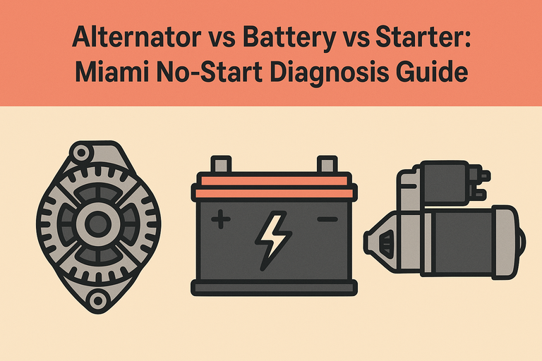 Alternator vs Battery vs Starter: Miami “Car Won’t Start” Diagnosis Guide