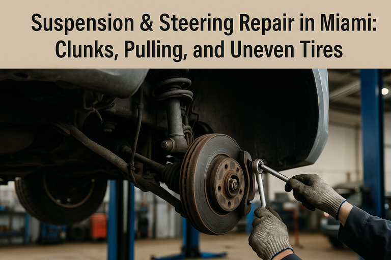 Suspension & Steering Repair in Miami: Clunks, Pulling, and Uneven Tire Wear Explained