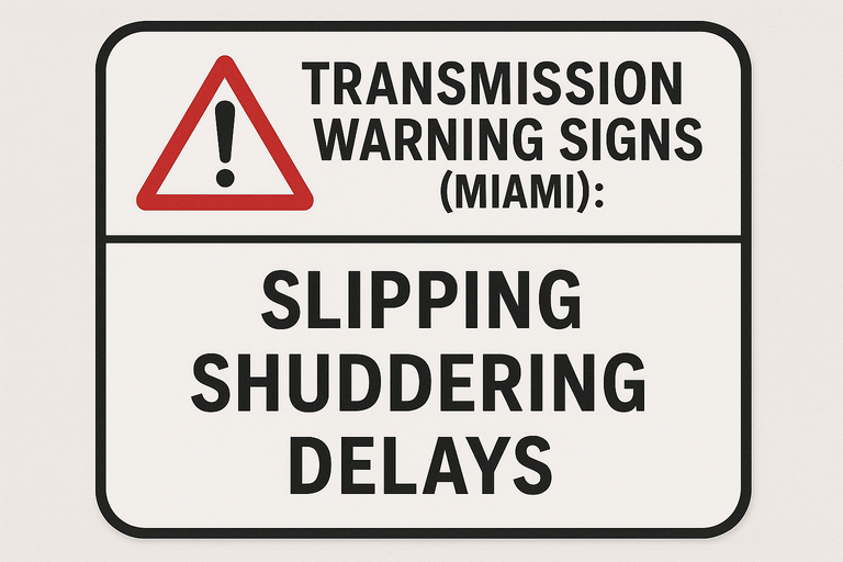Transmission Warning Signs in Miami: Slipping, Shuddering, Delays — What They Mean and What to Do